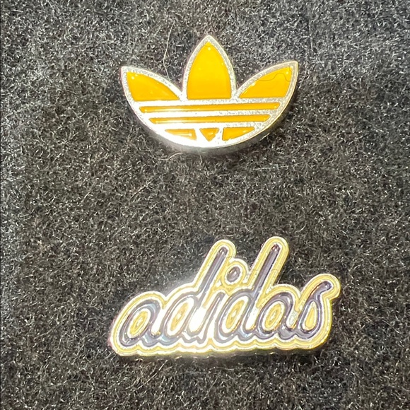 Two collectible Adidas Originals metal pins with clutch back NEW